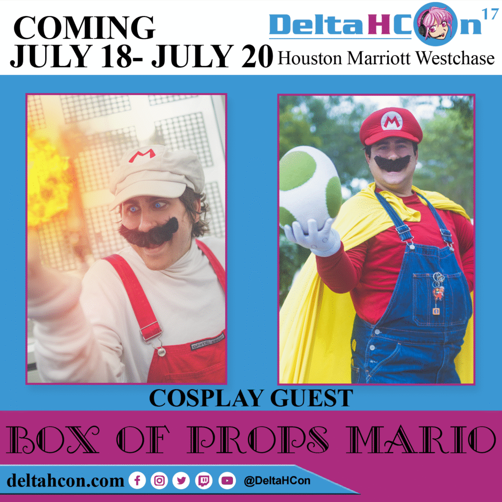 Box of Props Mario at Delta H Con July 18-20, 2025