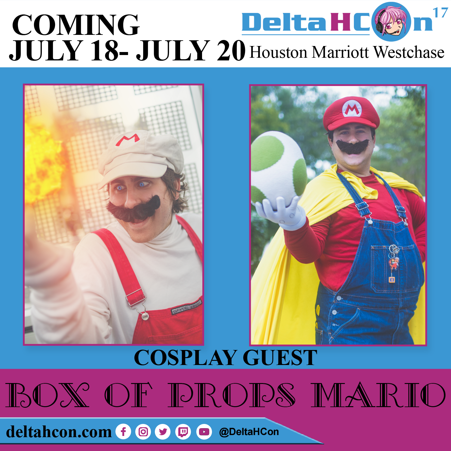 Box of Props Mario at Delta H Con July 18-20, 2025